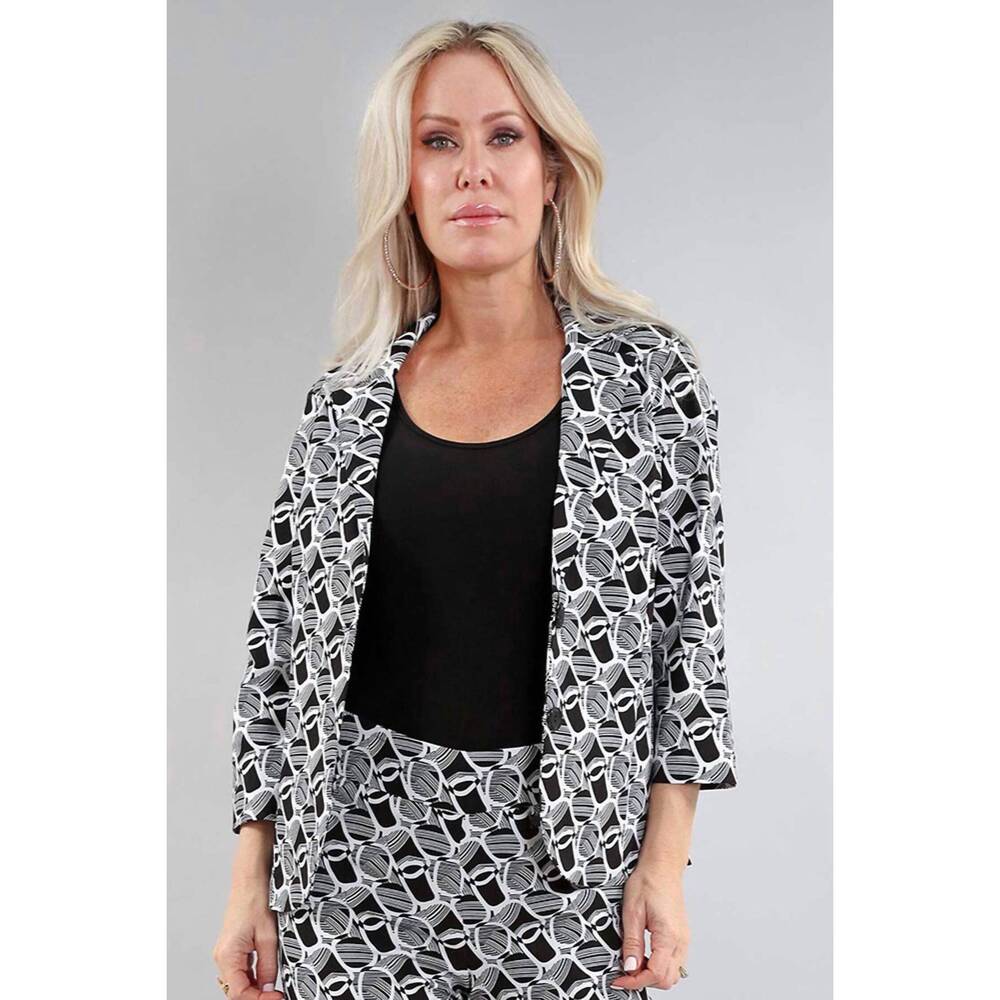 NEW MICHAEL TYLER three quarter sleeve blazer in black